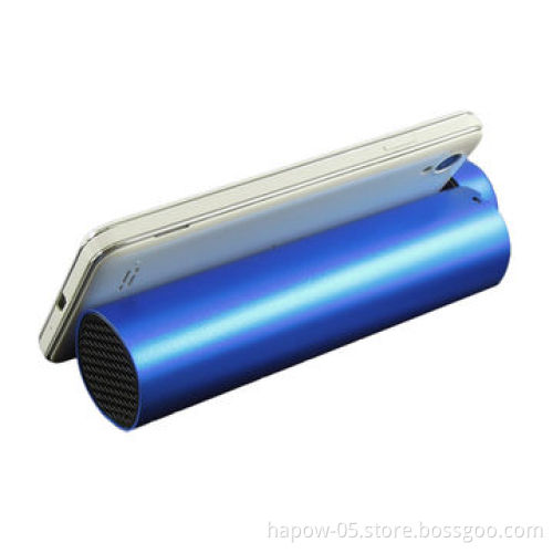 Cylinder mini speaker for iPhone 6 and iPod touch, with built-in power banks, 2600/3500/4000/4500mAh